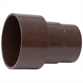 68mm Round Down Pipe Connector to Cast Iron 82mm Round Down Pipe - Brown