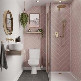 Pink Herringbone Tile Collection Bathroom Wall Panel