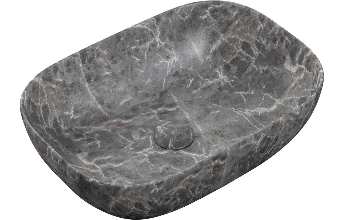 Onega 460x330mm Ceramic Washbowl - Grey Marble Effect
