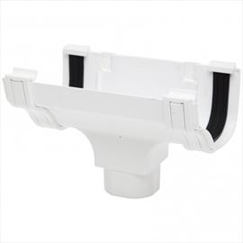 Ogee Gutter Running Outlet White