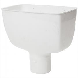 Kendor 68mm Round Down Pipe Hopper Head White (=RR130)