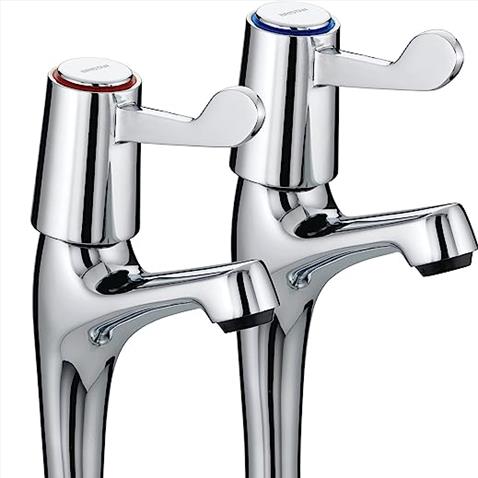 "Bristan L/A H/N Sink Pillar Taps 3"" Levers"