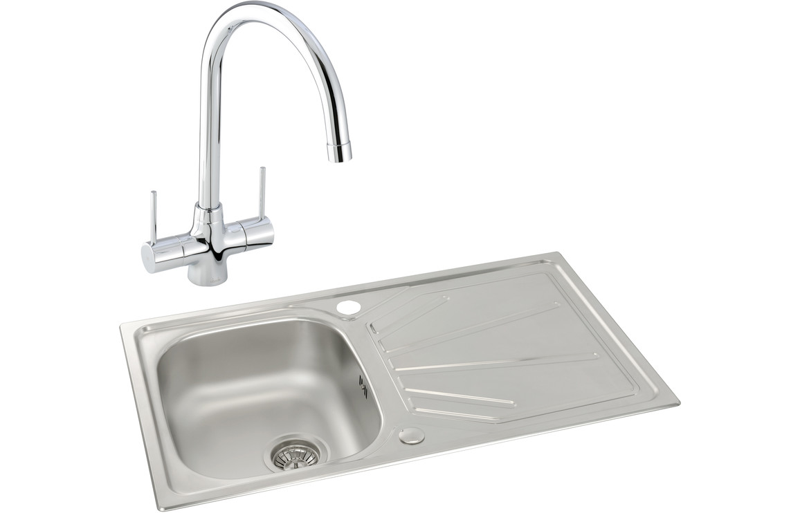 Abode Trydent 1B Inset St/Steel Sink & Nexa Tap Pack