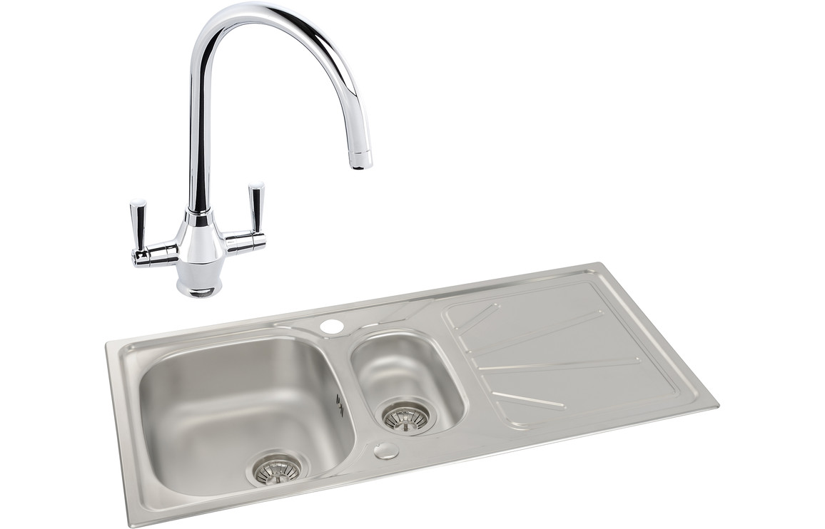 Abode Trydent 1.5B Inset St/Steel Sink & Astral Tap Pack