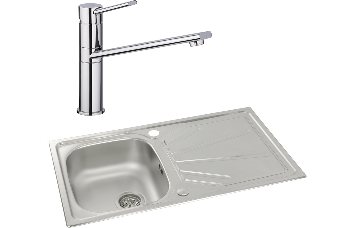 Abode Trydent 1B Inset St/Steel Sink & Specto Tap Pack