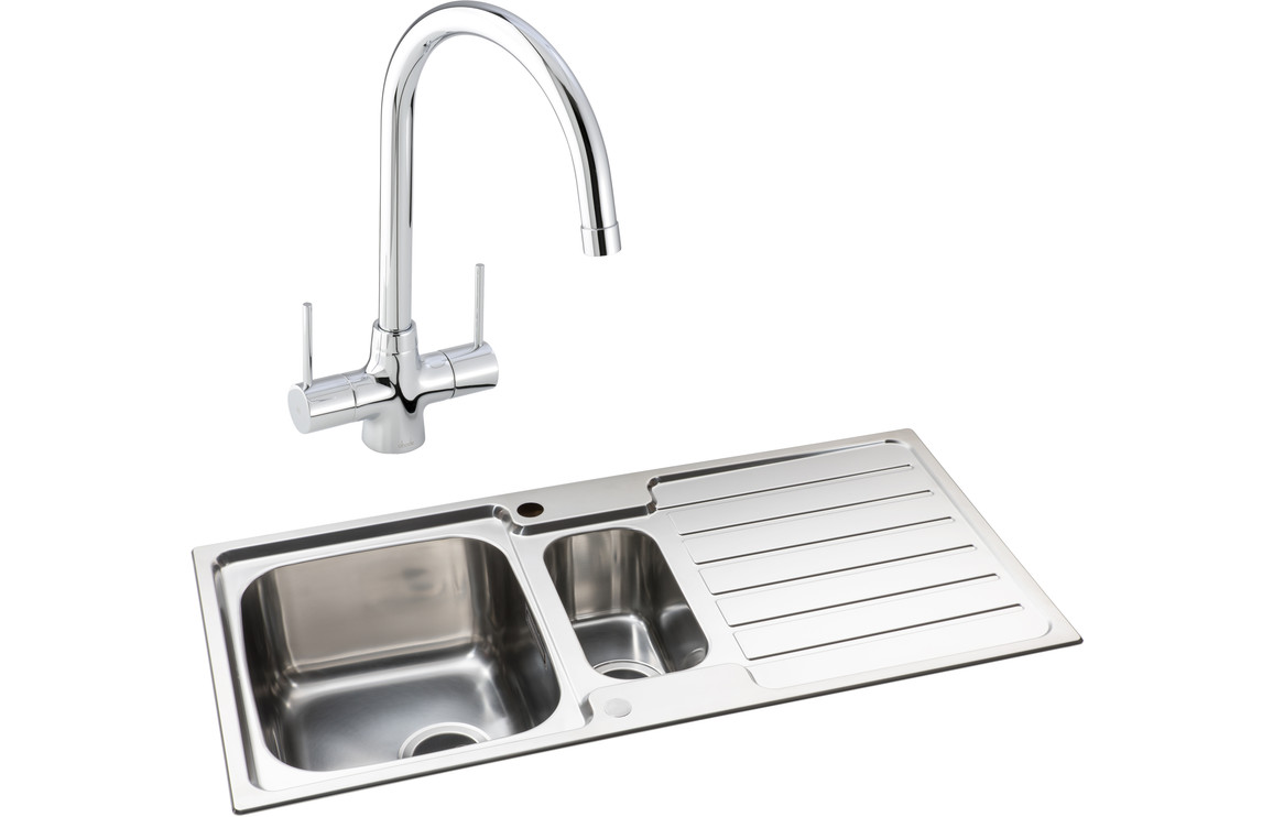 Abode Neron 1.5B Inset St/Steel Sink & Nexa Tap Pack