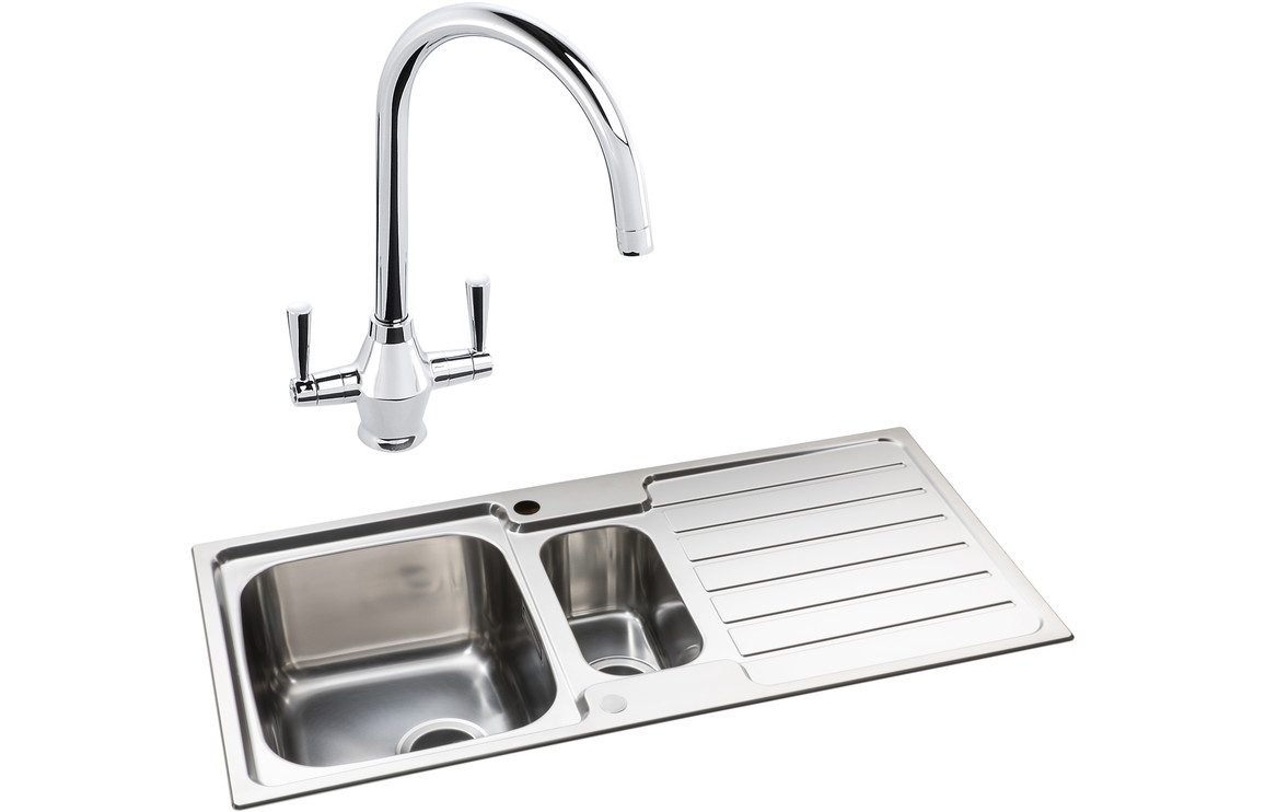 Abode Neron 1.5B Inset St/Steel Sink & Astral Tap Pack