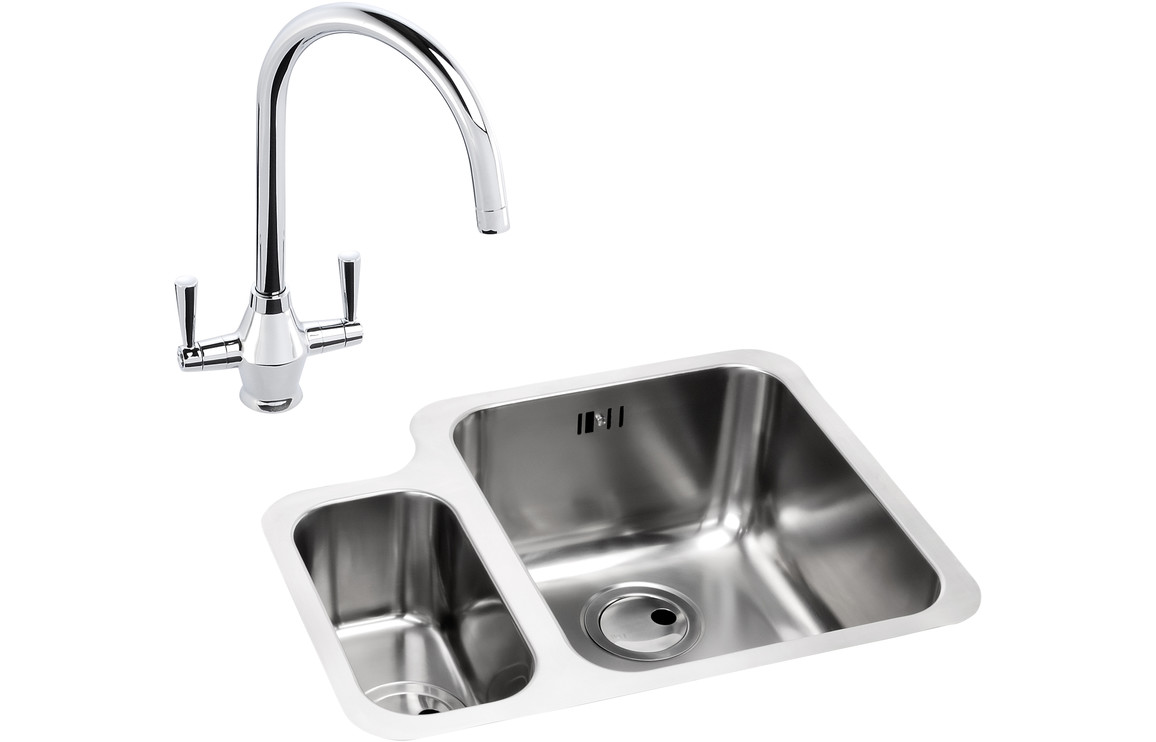 Abode Matrix 1.5B RHMB Undermount St/Steel Sink & Astral Tap Pack