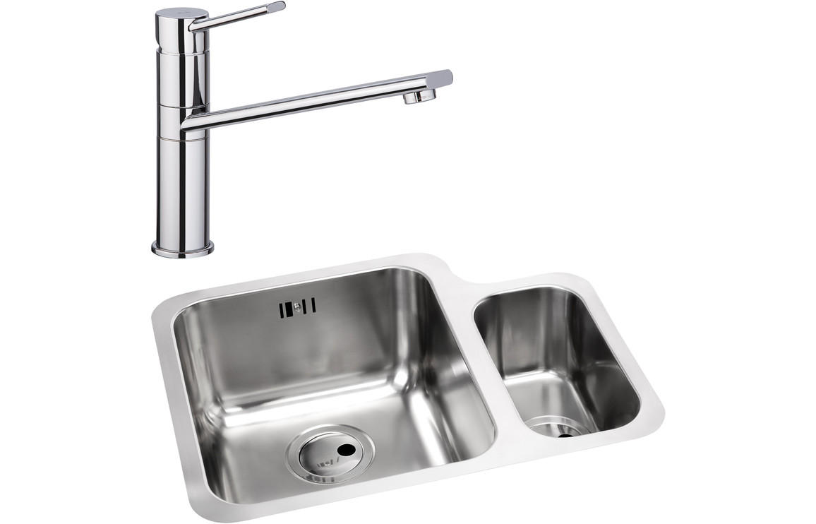 Abode Matrix 1.5B LHMB Undermount St/Steel Sink & Specto Tap Pack