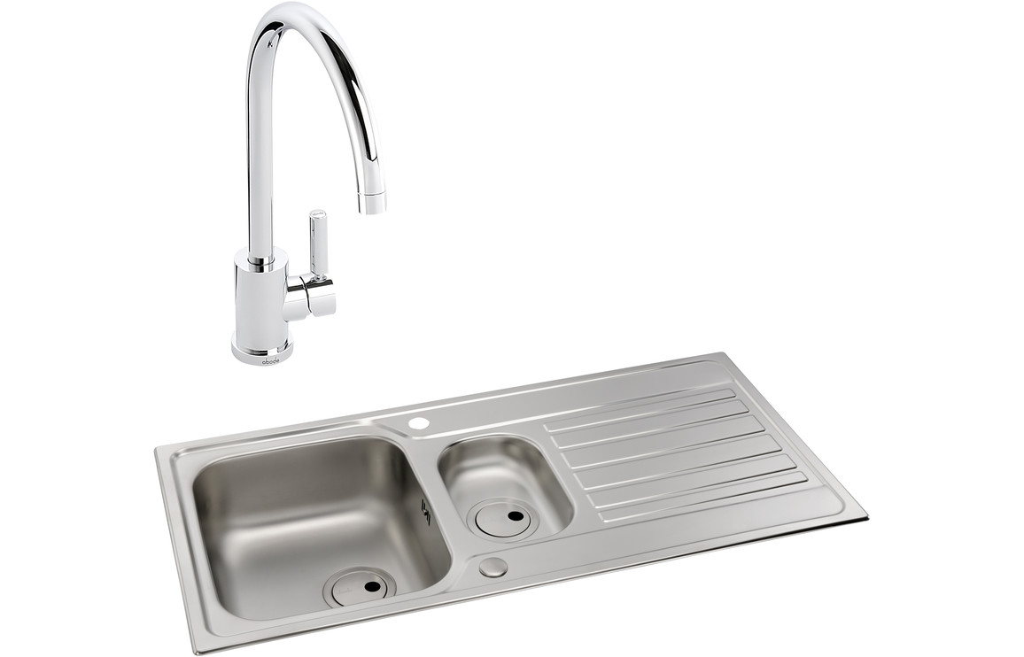 Abode Connekt 1.5B Inset St/Steel Sink & Atlas