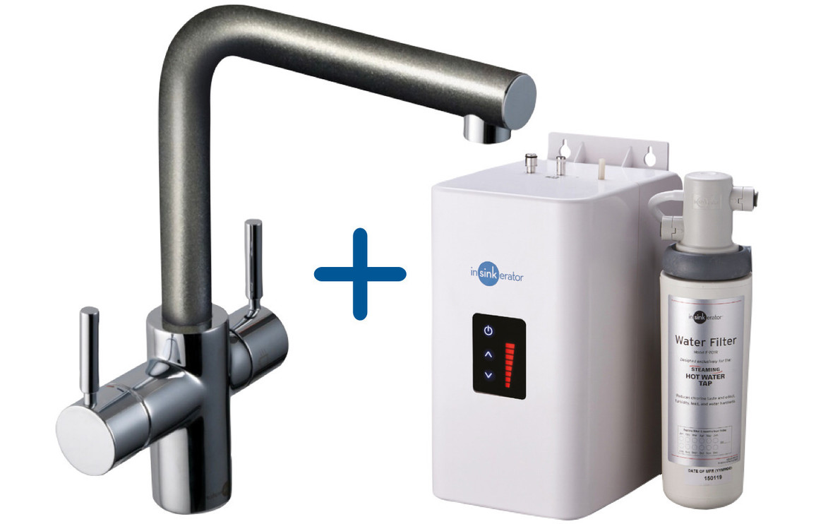 InSinkErator 3N1 L Shape Tap  Neo Tank & Filter Pack - Anthracite