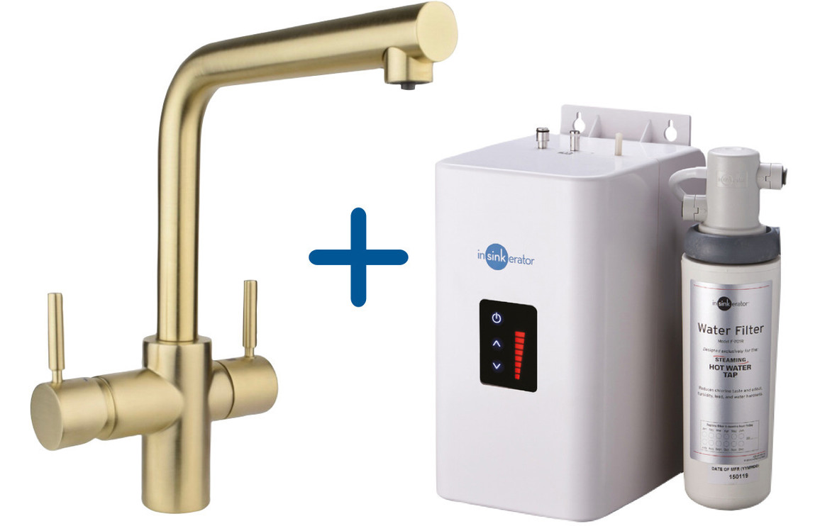 InSinkErator 3N1 L Shape Tap  Neo Tank & Filter Pack - Gold