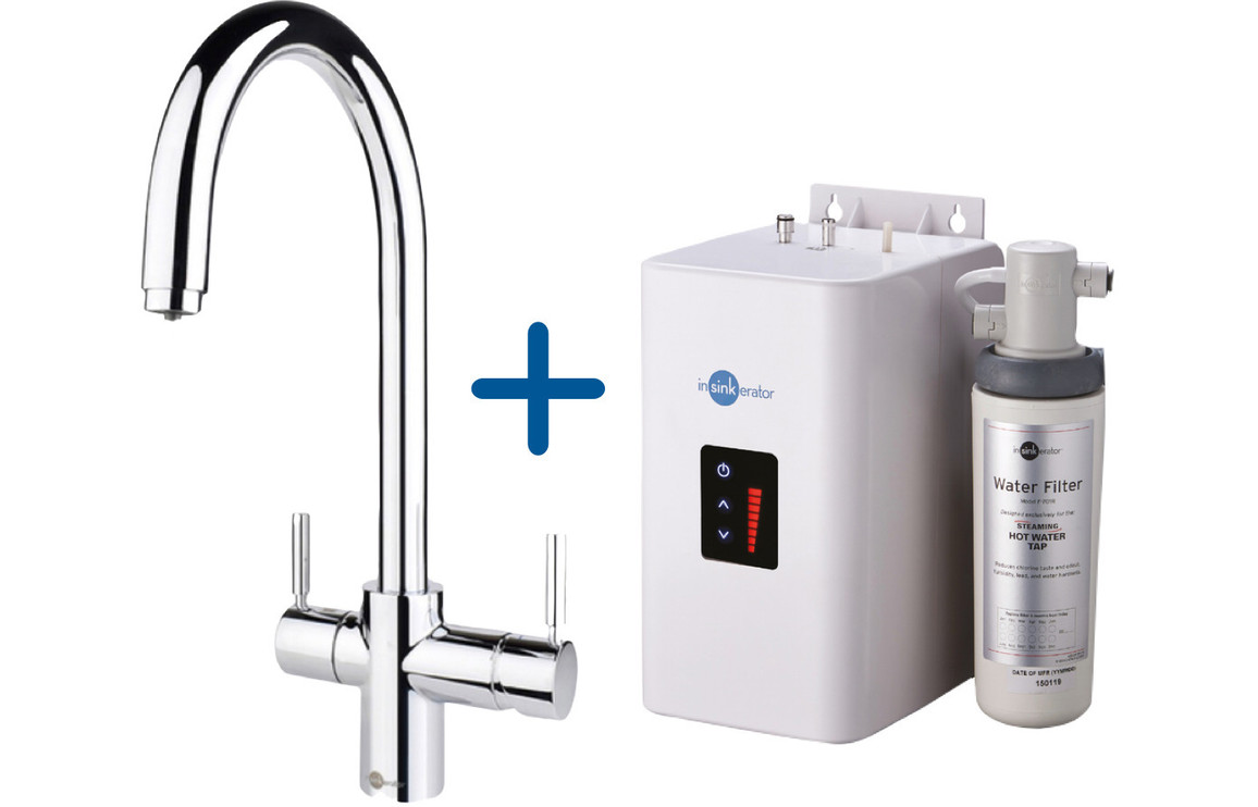 InSinkErator 3N1 J Shape Tap  Neo Tank & Filter Pack - Chrome