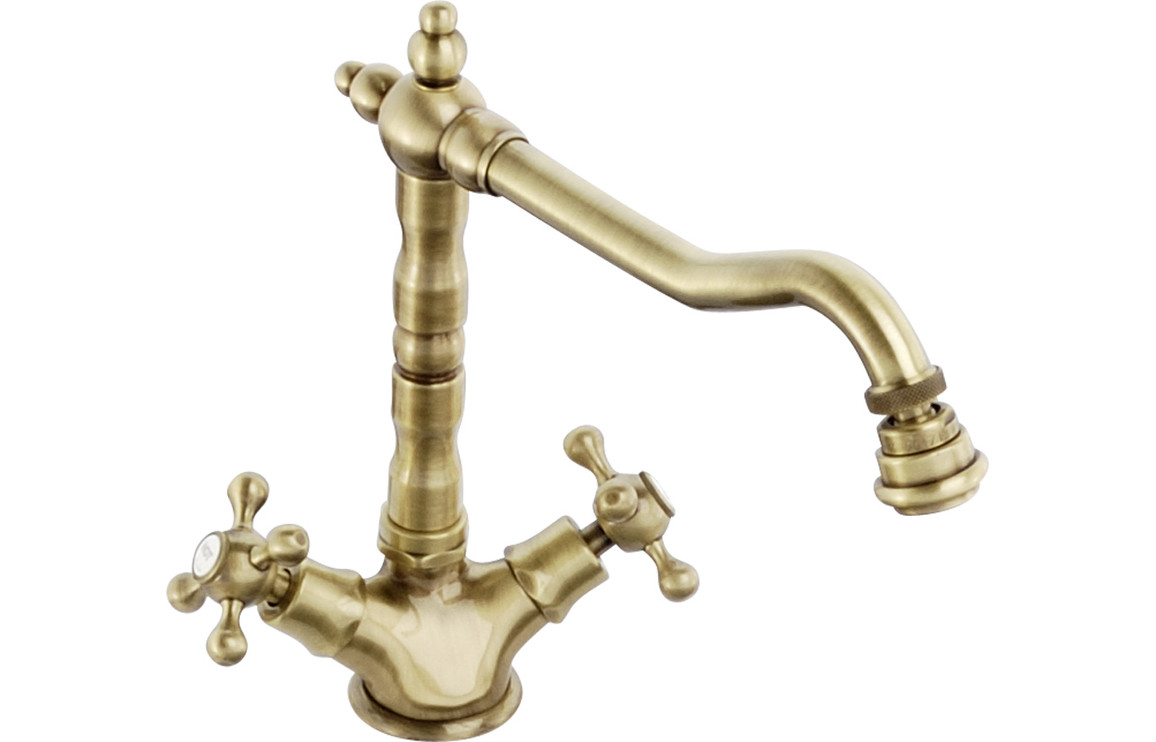 Abode Melford Monobloc Kitchen Mixer Tap - Antique Brass