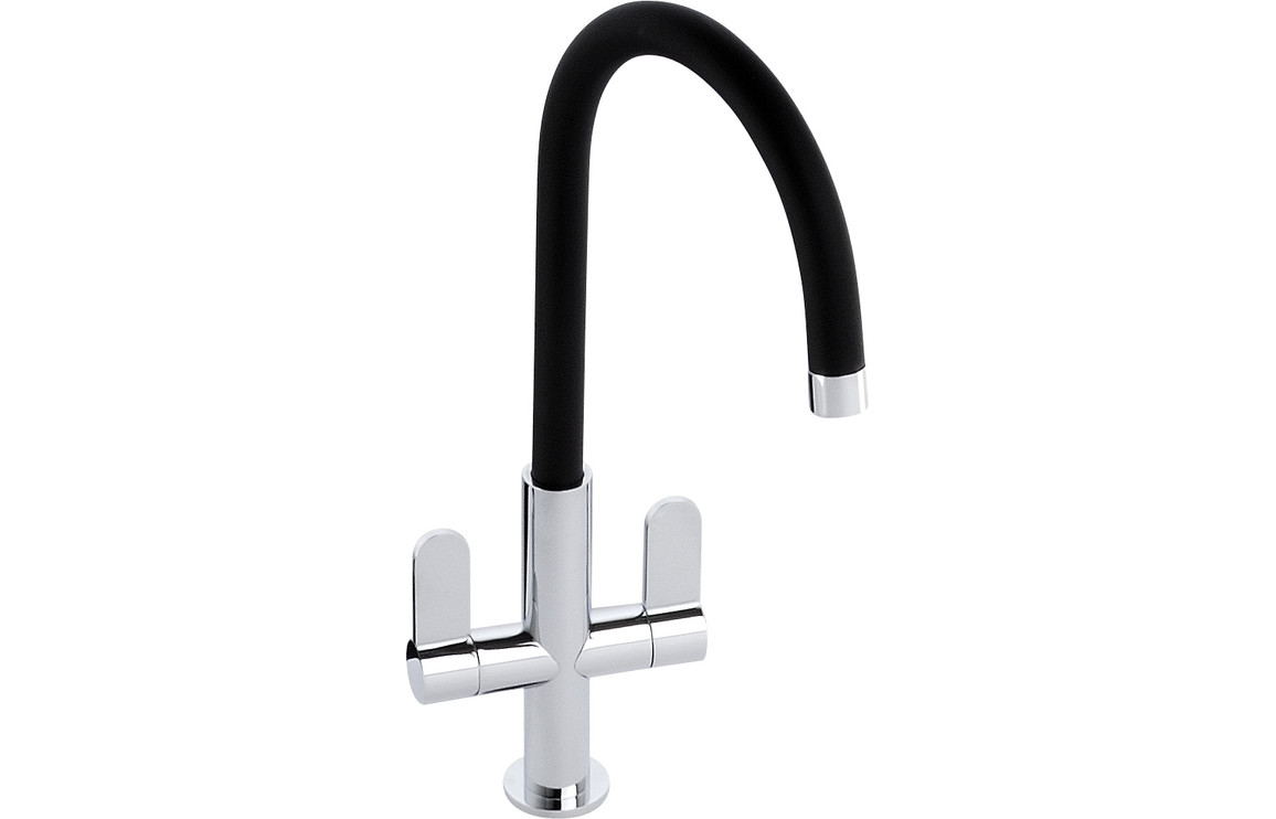 Abode Linear Nero Monobloc Kitchen Mixer Tap - Chrome/Black