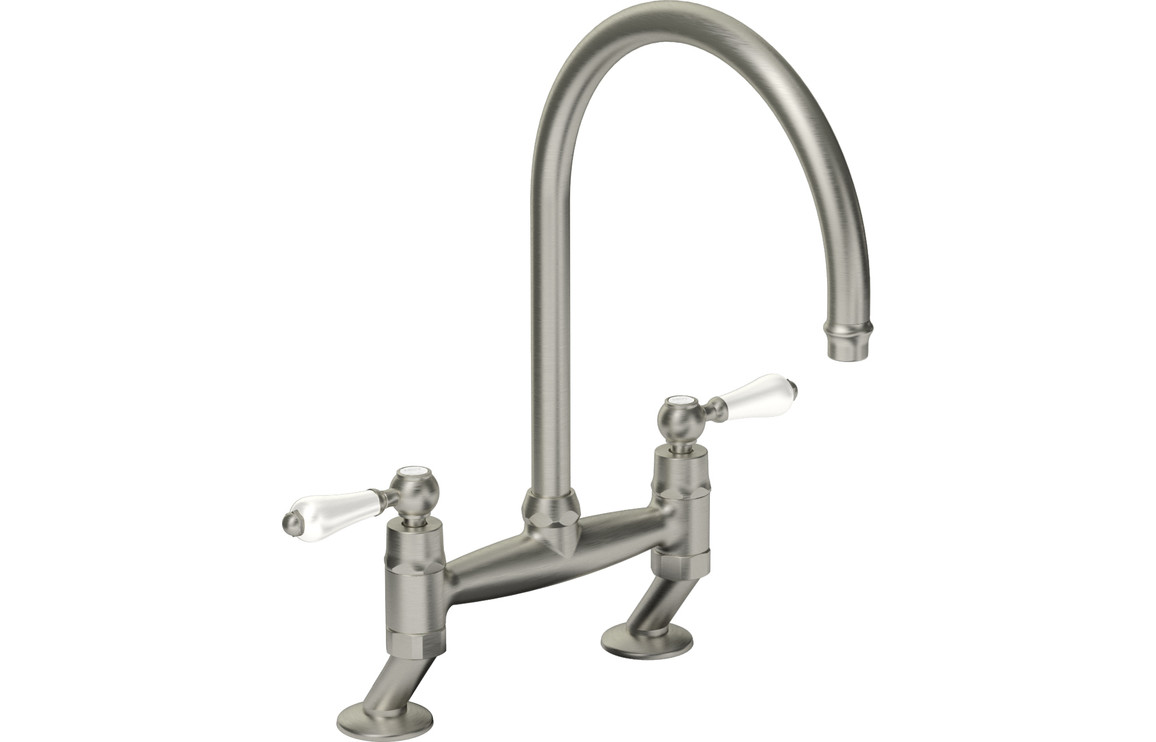 Abode Ludlow Bridge Kitchen Mixer Tap - Brushed Nickel