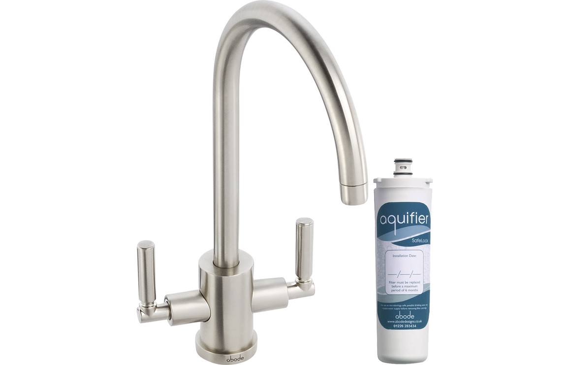 Abode Atlas Monobloc Aquifier Kitchen Mixer Tap - Brushed Nickel