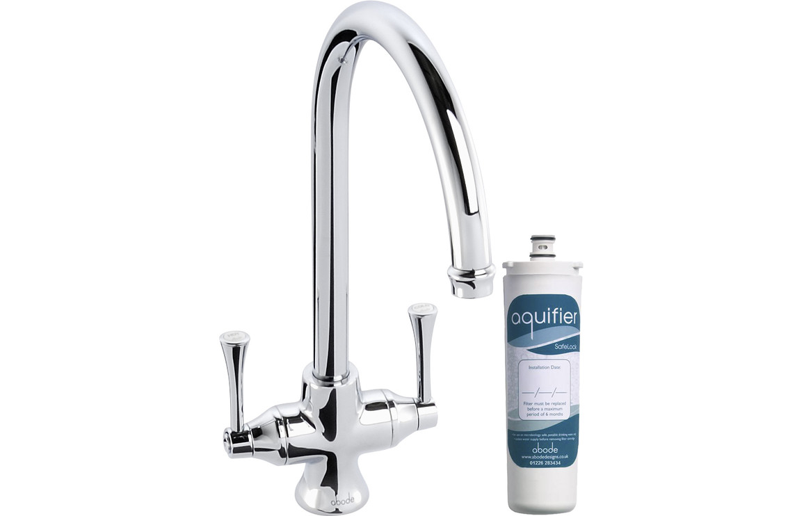 Abode Gosford Monobloc Aquifier Kitchen Mixer Tap - Chrome