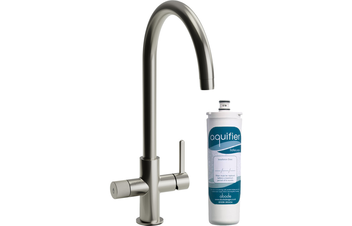 Abode Puria Aquifier Kitchen Mixer Tap - Brushed Nickel