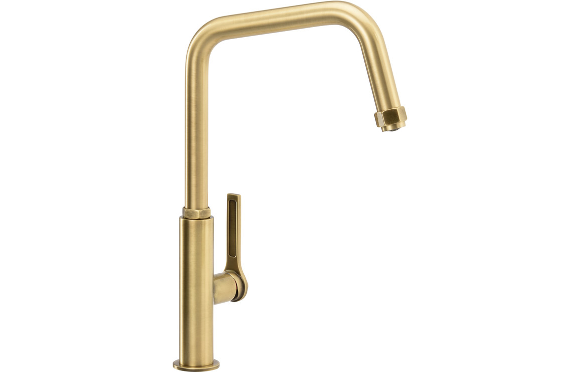 Abode Hex Single Lever Kitchen Mixer Tap - Antique Brass