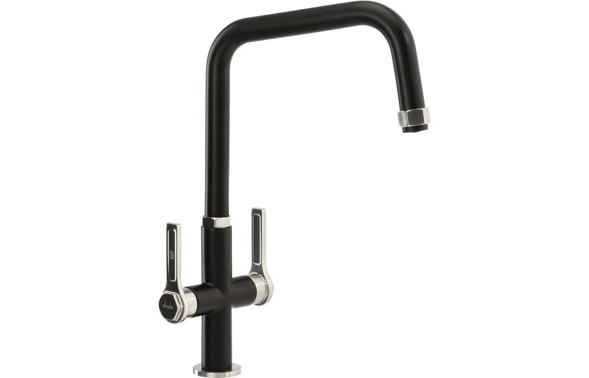 Abode Hex Monobloc Kitchen Mixer Tap - Brushed Nickel/Black