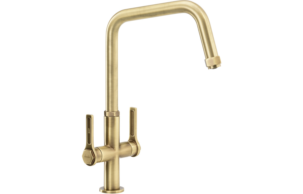 Abode Hex Monobloc Kitchen Mixer Tap - Antique Brass