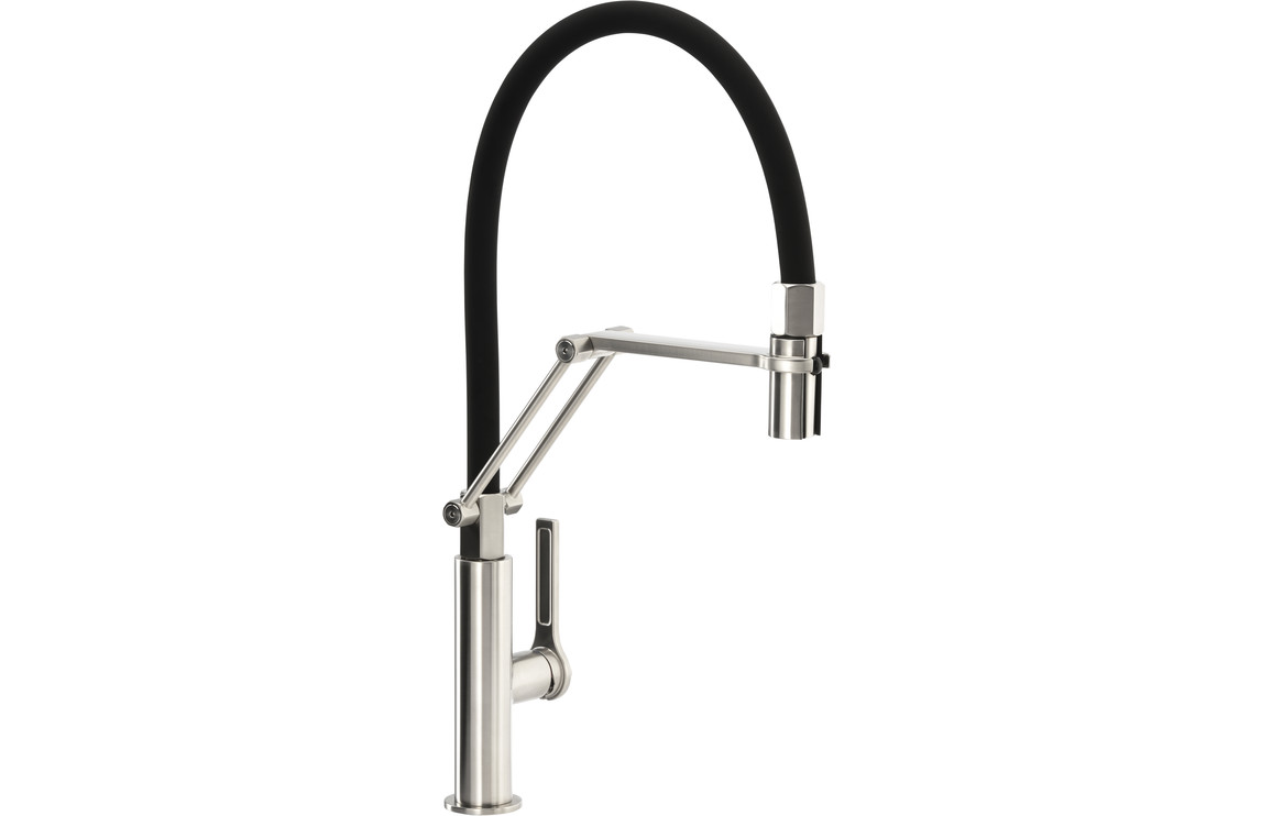 Abode Hex Professional Kitchen Mixer Tap - Brushed Nickel