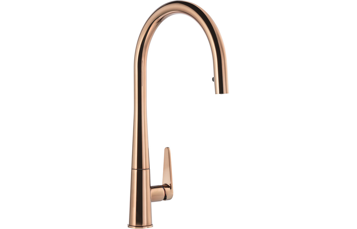 Abode Coniq R Single Lever Kitchen Mixer Tap w/Pull Out - Polished Copper