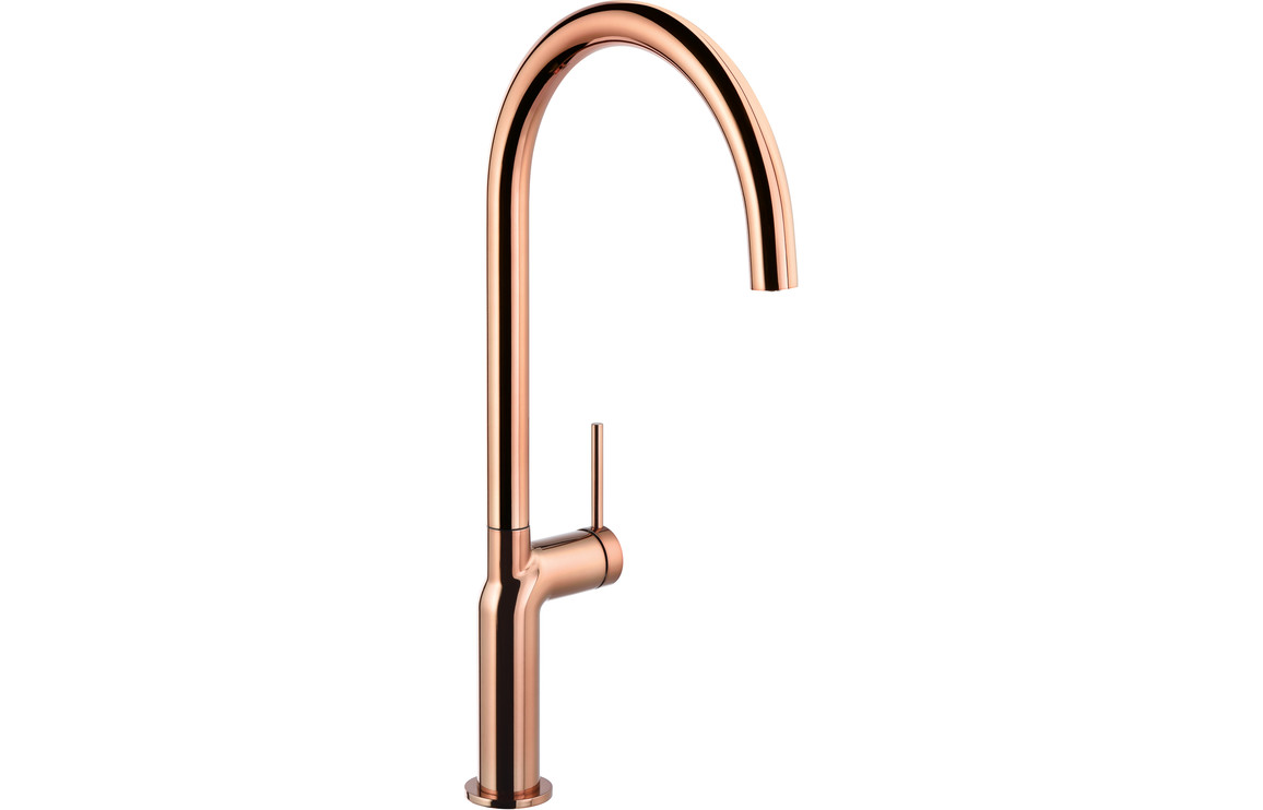 Abode Tubist Single Lever Kitchen Mixer Tap - Polished Copper