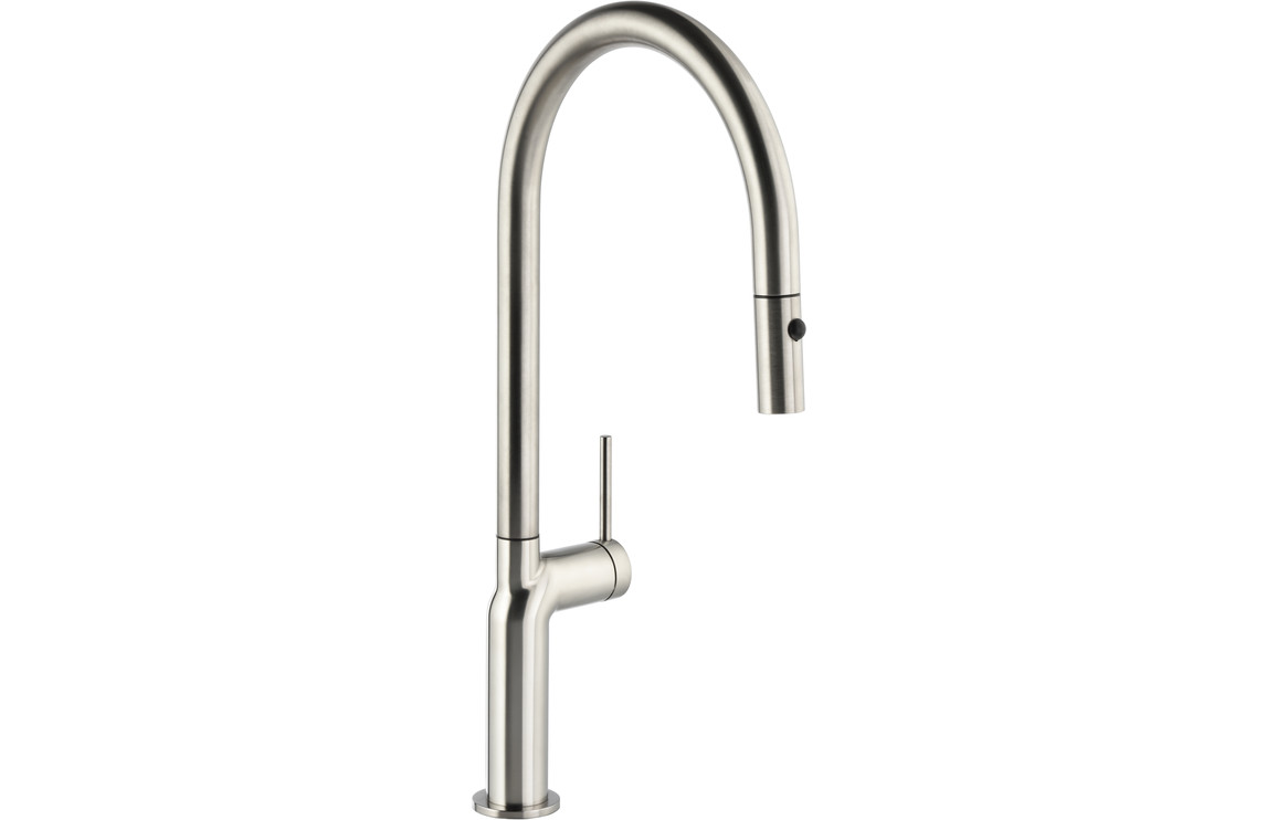 Abode Tubist Single Lever Kitchen Mixer Tap w/Pull Out - Brushed Nickel