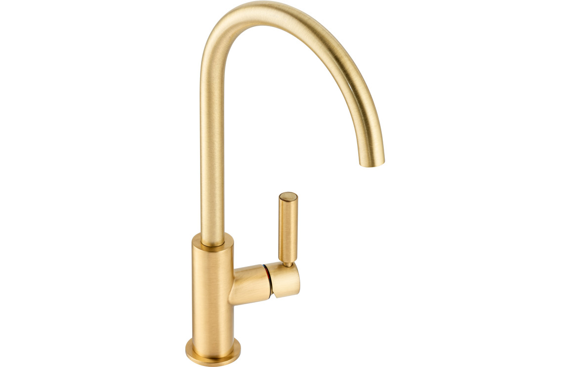 Abode Globe Single Lever Kitchen Mixer Tap - Brushed Brass