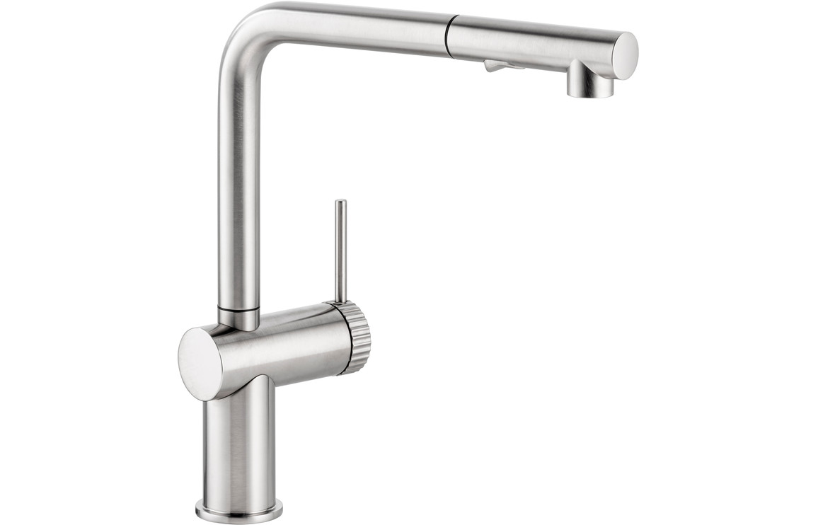 Abode Fraction Pull-Out Kitchen Mixer Tap - Brushed Nickel