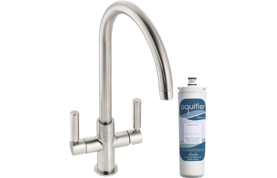 Abode Globe Aquifier Kitchen Mixer Tap - Brushed Nickel