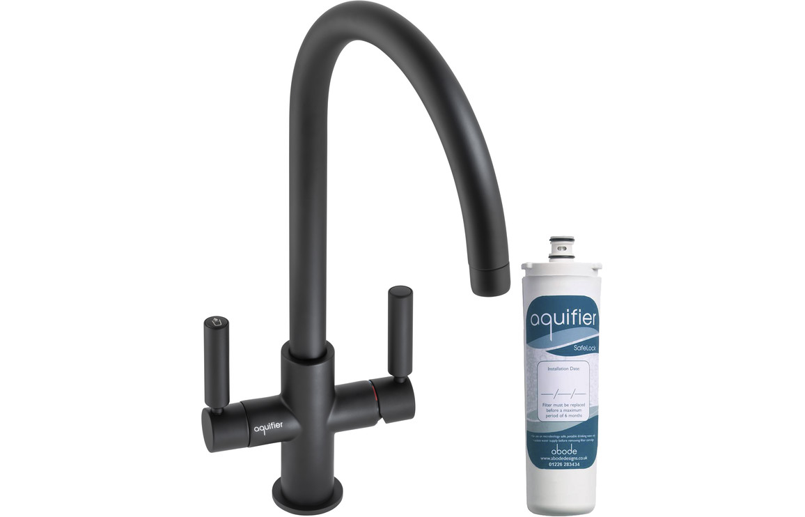 Abode Globe Aquifier Kitchen Mixer Tap - Matt Black