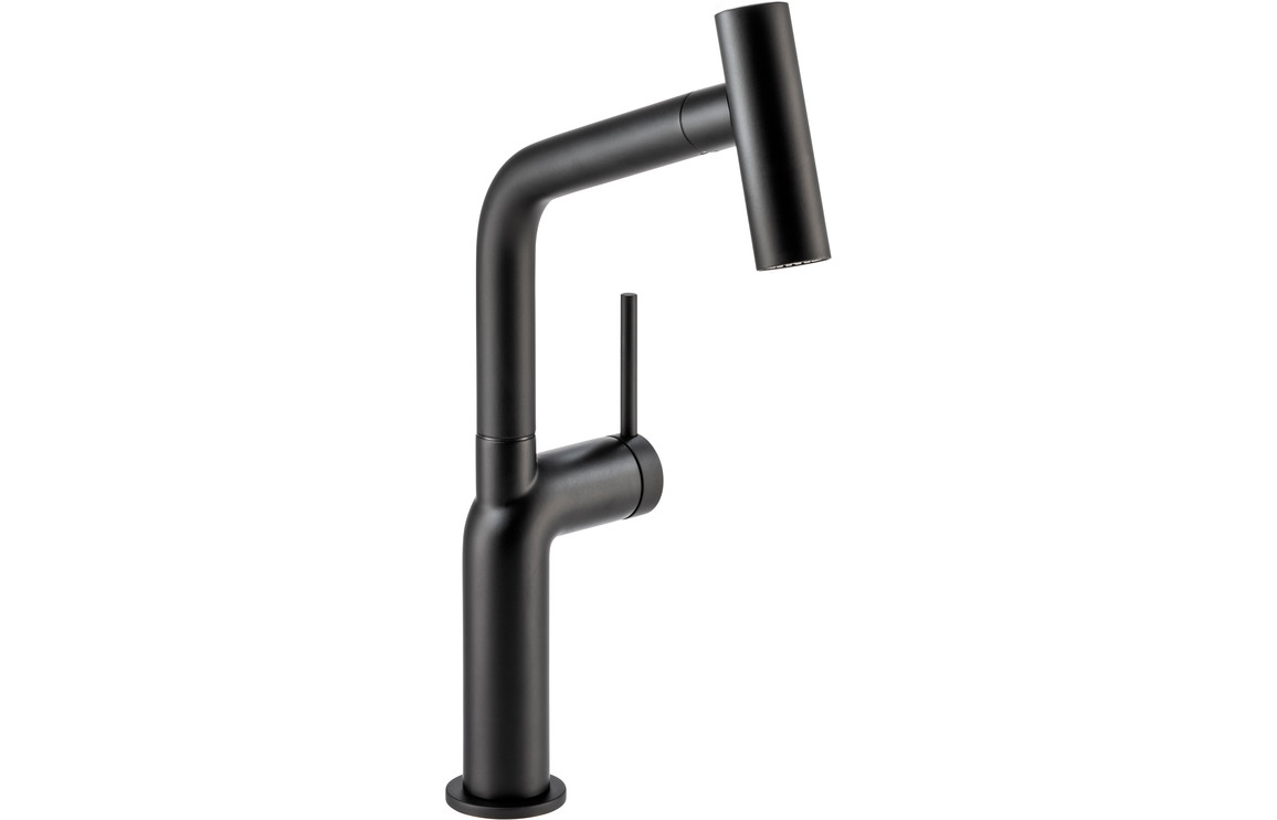 Abode Tubist T Single Lever Kitchen Mixer Tap w/Pull Out - Matt Black