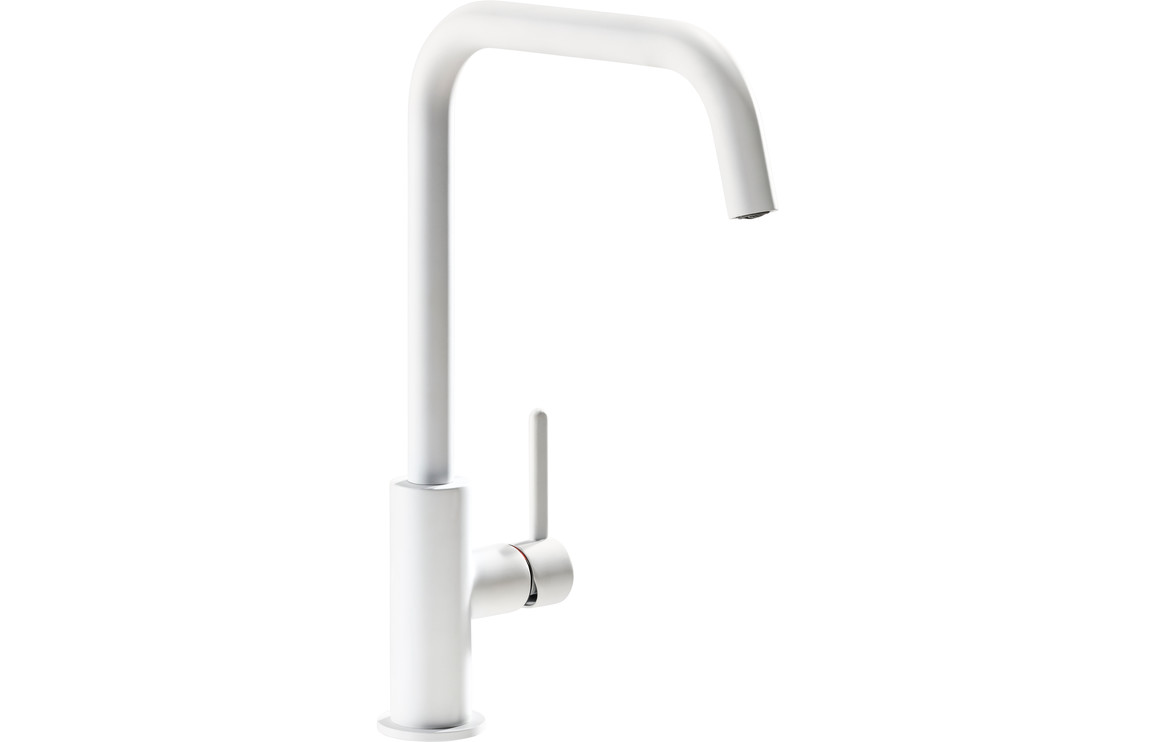 Abode Althia Single Lever Kitchen Mixer Tap - Matt White