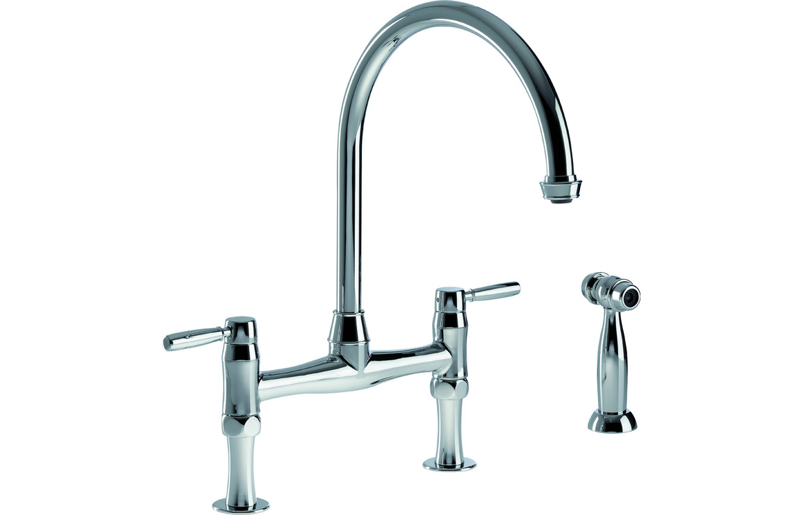Abode Brompton Bridge Kitchen Mixer Tap w/Handspray - Chrome