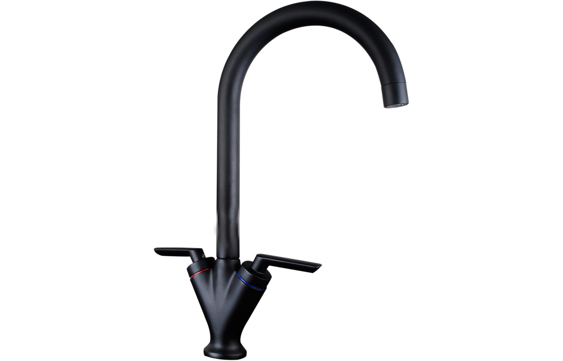 Prima V Shape Dual Lever Kitchen Mixer Tap - Black