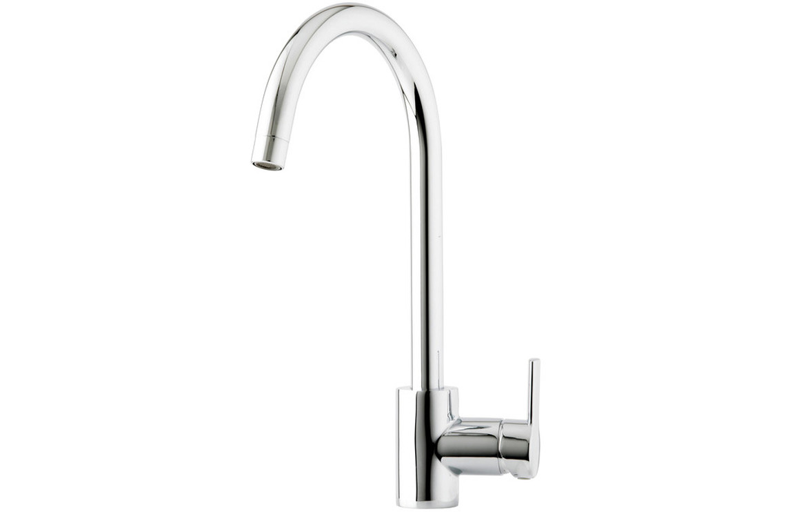 Prima Soho Single Lever Swan Neck Kitchen Mixer Tap - Chrome