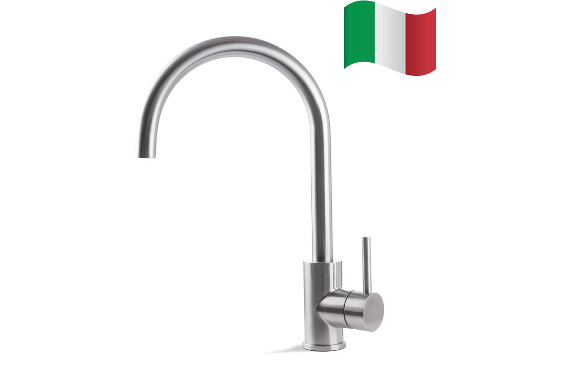 Prima+ Tiber Single Lever Round Kitchen Mixer Tap - St/Steel