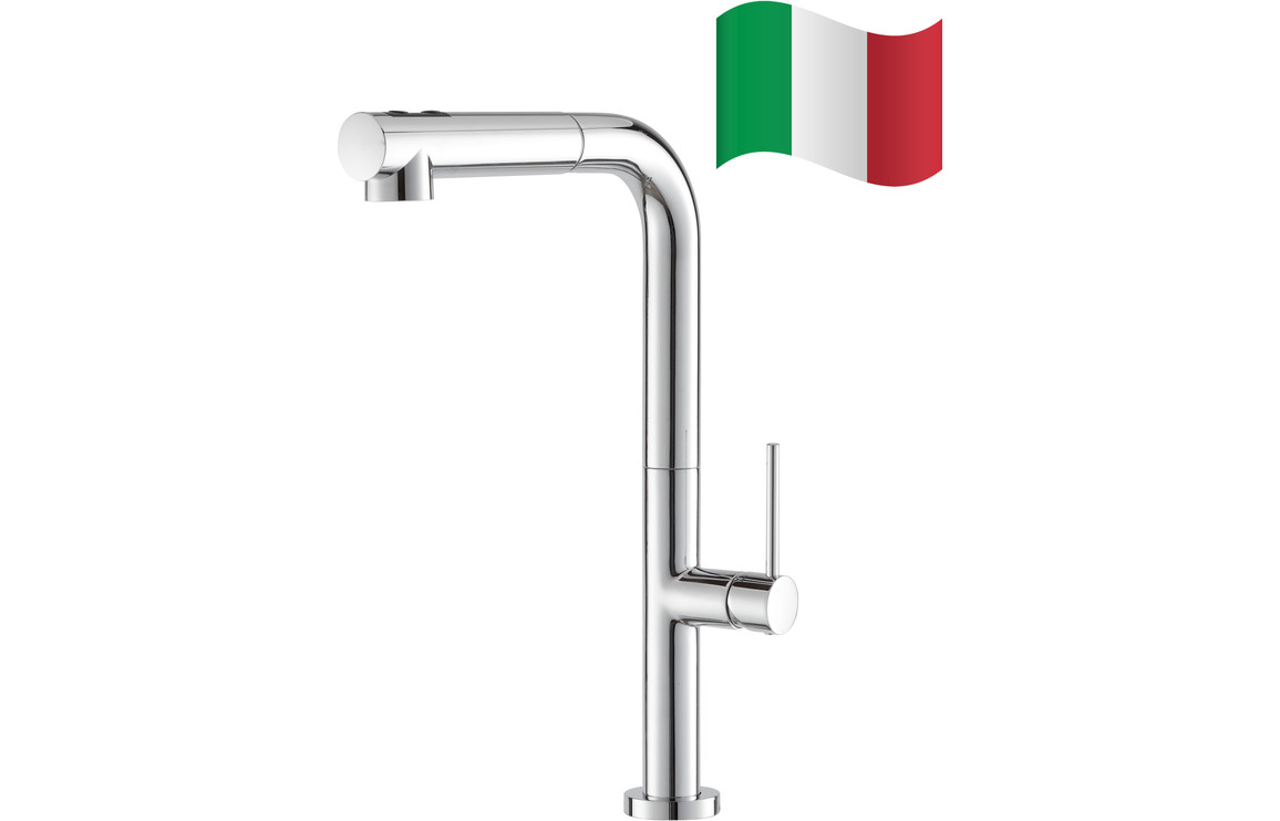 Prima+ Mosa Single Lever L-Shaped Tall Kitchen Mixer Tap - Chrome