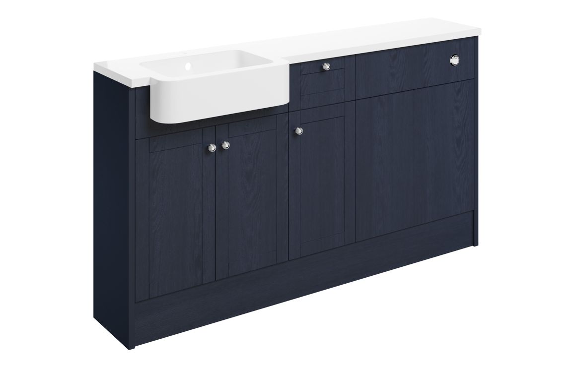 Serrano 1542mm Basin  WC & 1 Drawer  1 Door Unit Pack (LH) - Indigo Ash