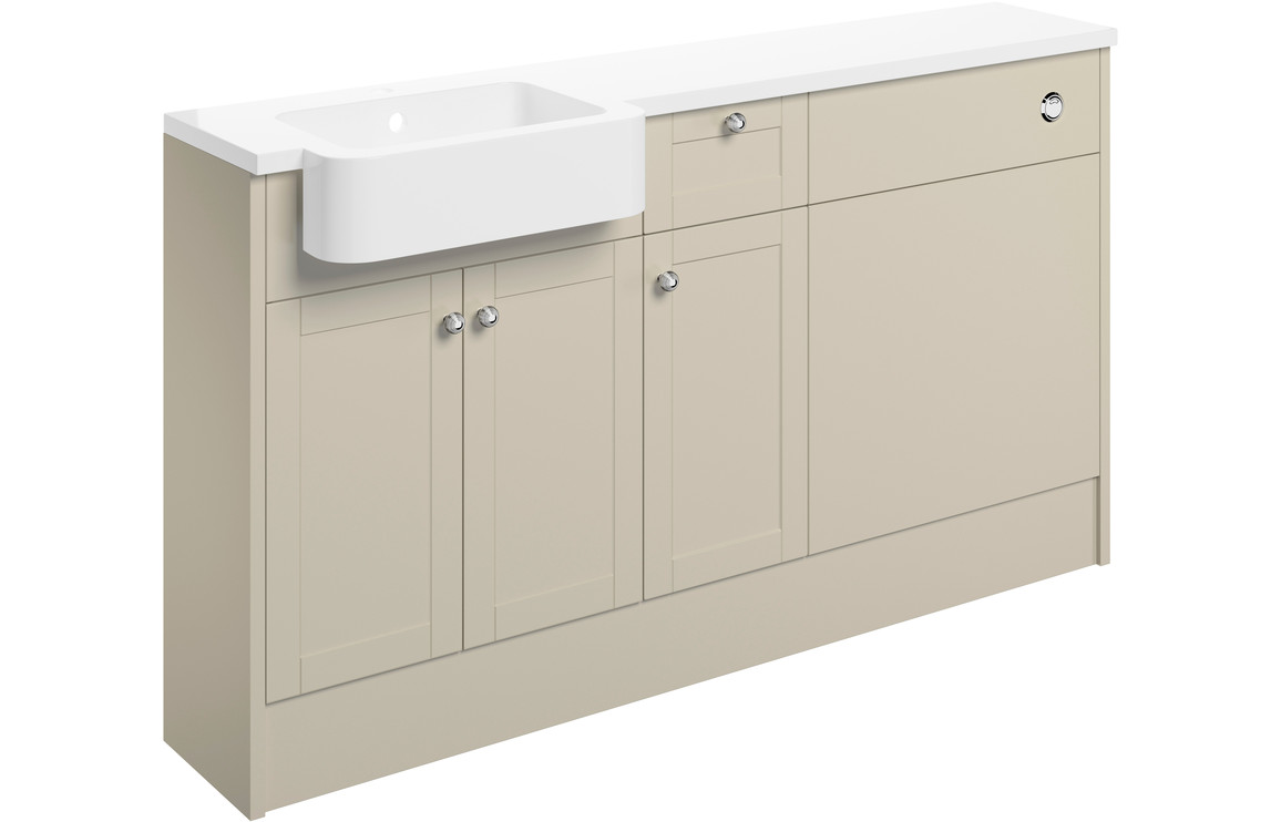 Serrano 1542mm Basin  WC & 1 Drawer  1 Door Unit Pack (RH) - Matt Latte