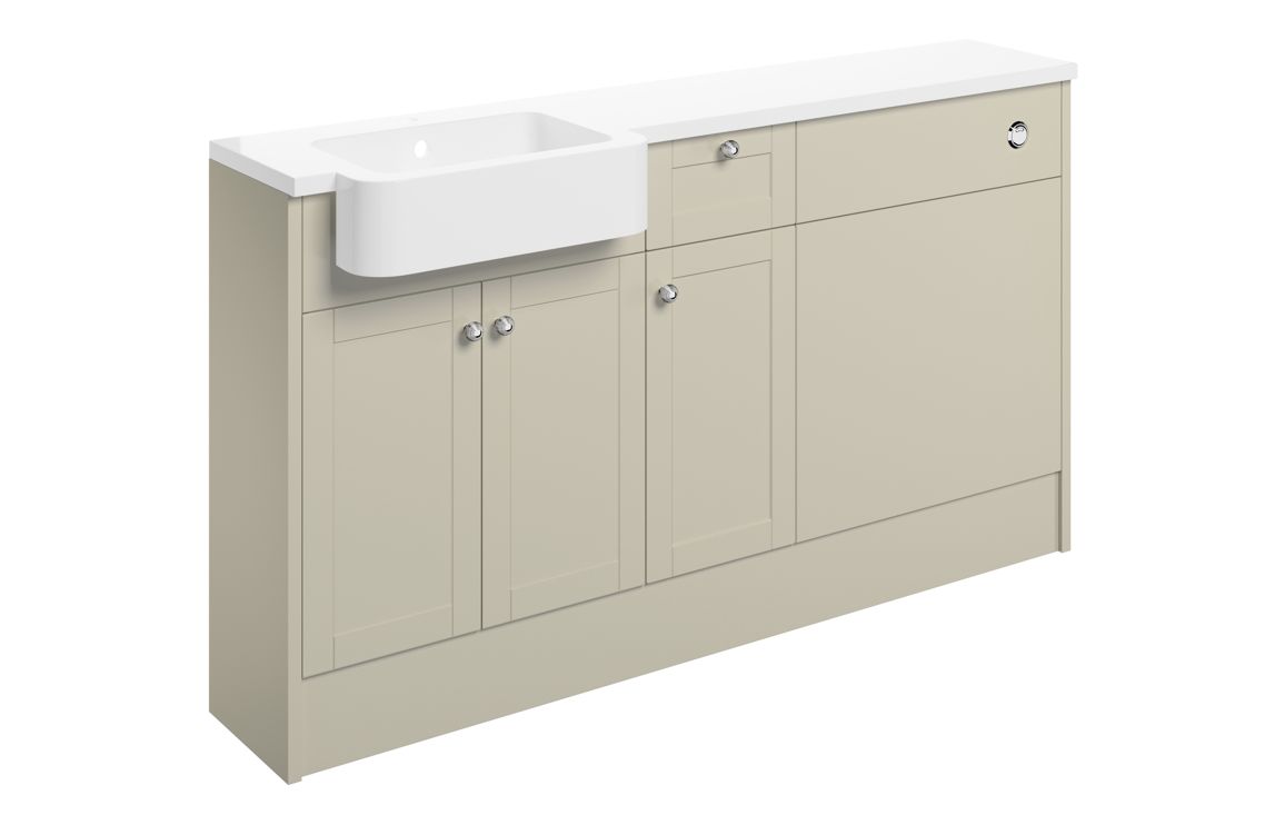 Serrano 1542mm Basin  WC & 1 Drawer  1 Door Unit Pack (RH) - Matt Latte