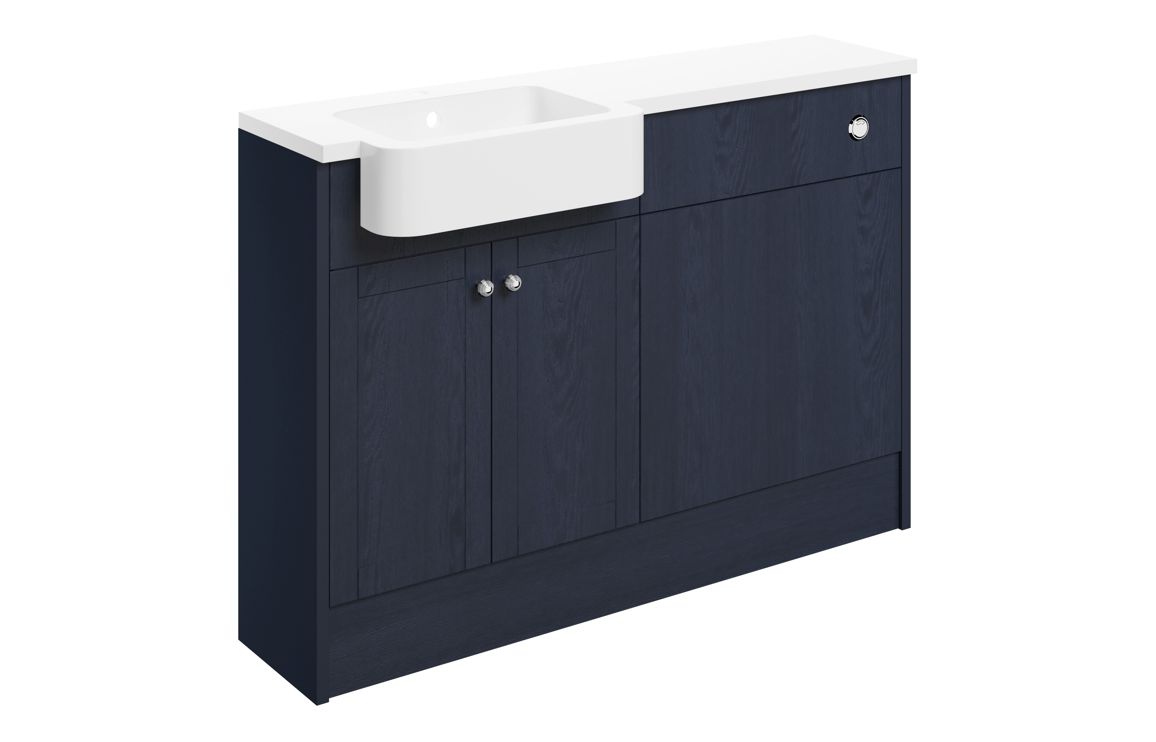 Serrano 1242mm Basin & WC Unit Pack (LH) - Indigo Ash