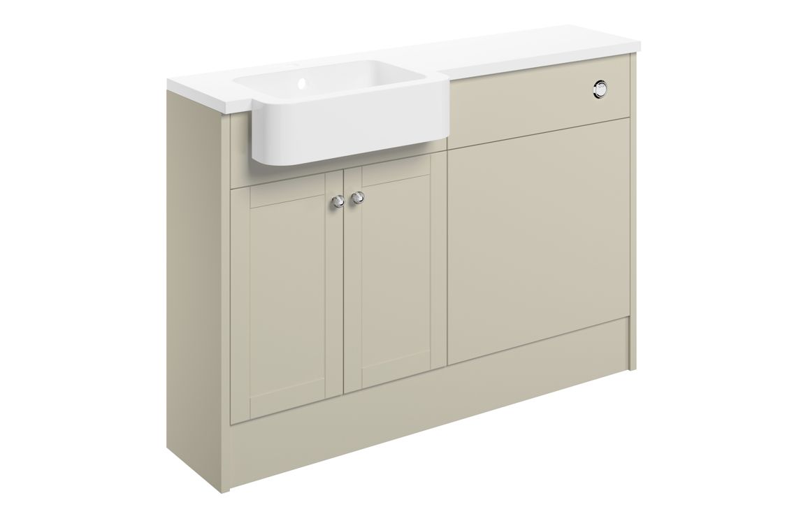 Serrano 1242mm Basin & WC Unit Pack (LH) - Matt Latte