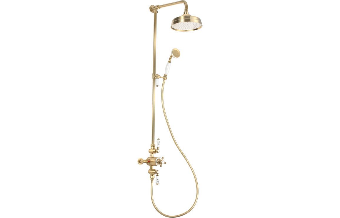 Mekong Thermostatic Shower Kit - Brushed Brass