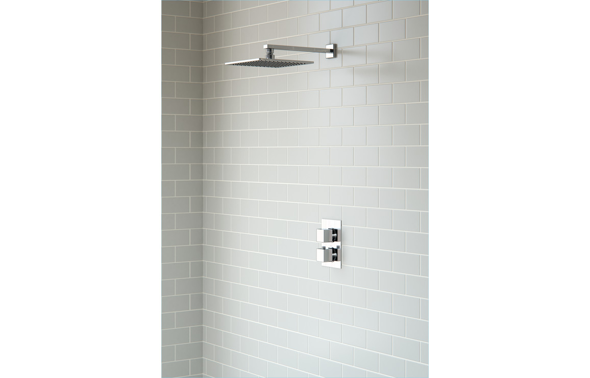 Monteverde Shower Pack Two - Single Outlet Twin Shower Valve with Overhead