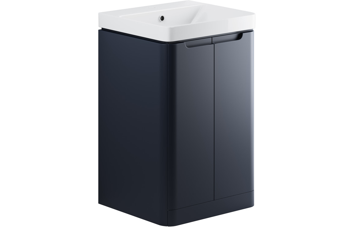 Fosse 500mm 2 Door Floor Standing Cloakroom Basin Unit -  Indigo