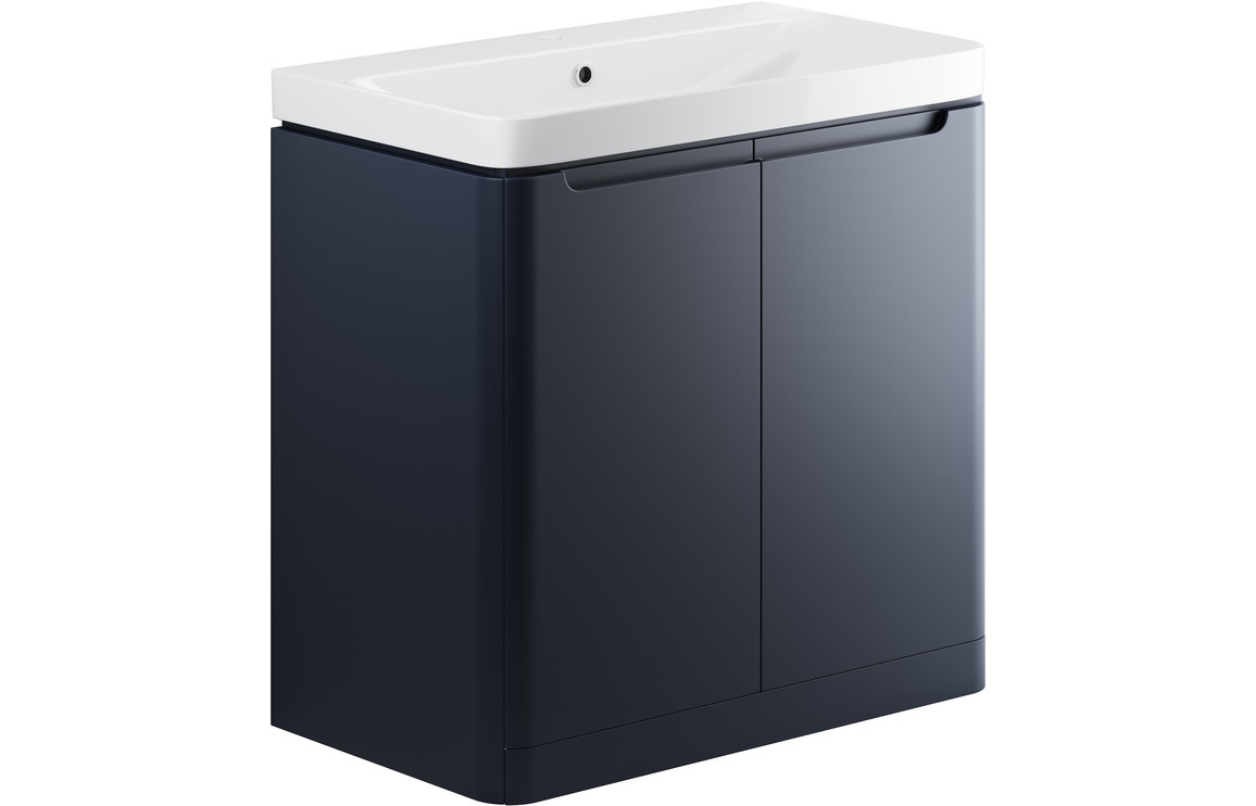 Fosse 800mm 2 Door Floor Standing Basin Unit -  Indigo